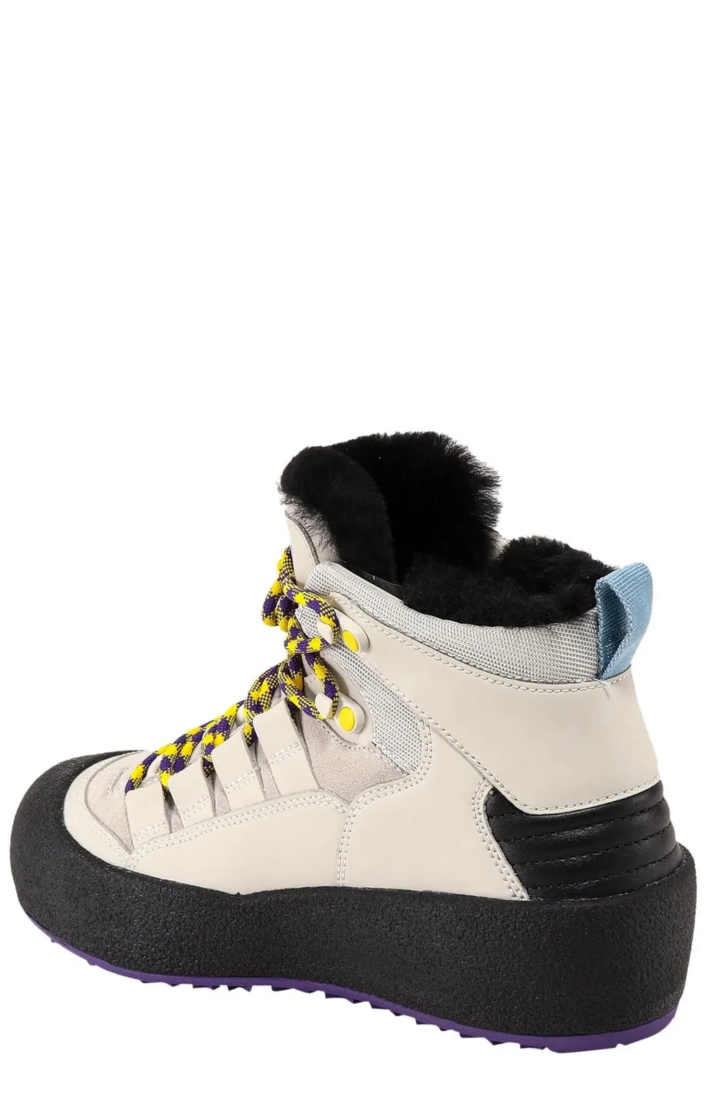 Bally Cusago 6239735 Women's Dusty White Shearling-Lined Leather Boots