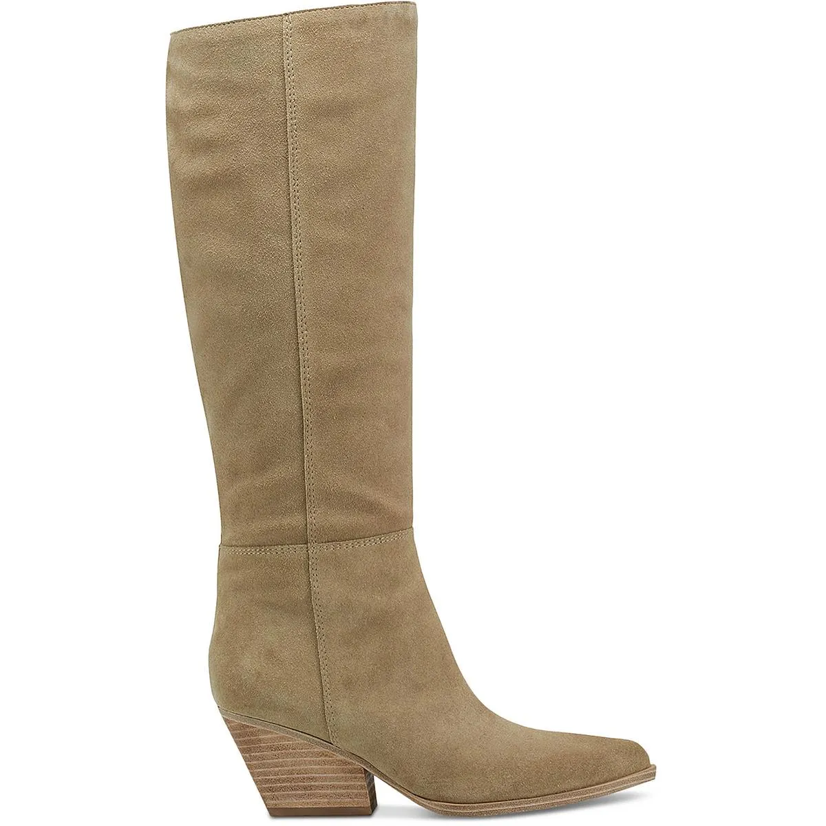 Challi Womens Suede Almond Toe Knee-High Boots