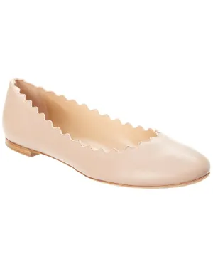 Chlo�� Lauren Scalloped Leather Ballerina Flat