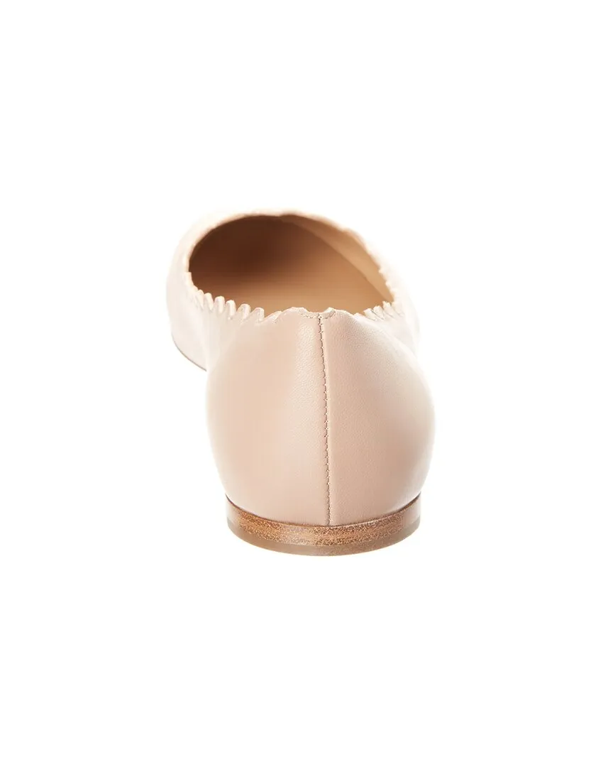 Chlo�� Lauren Scalloped Leather Ballerina Flat