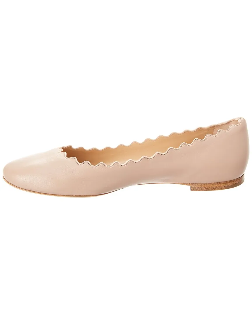 Chlo�� Lauren Scalloped Leather Ballerina Flat