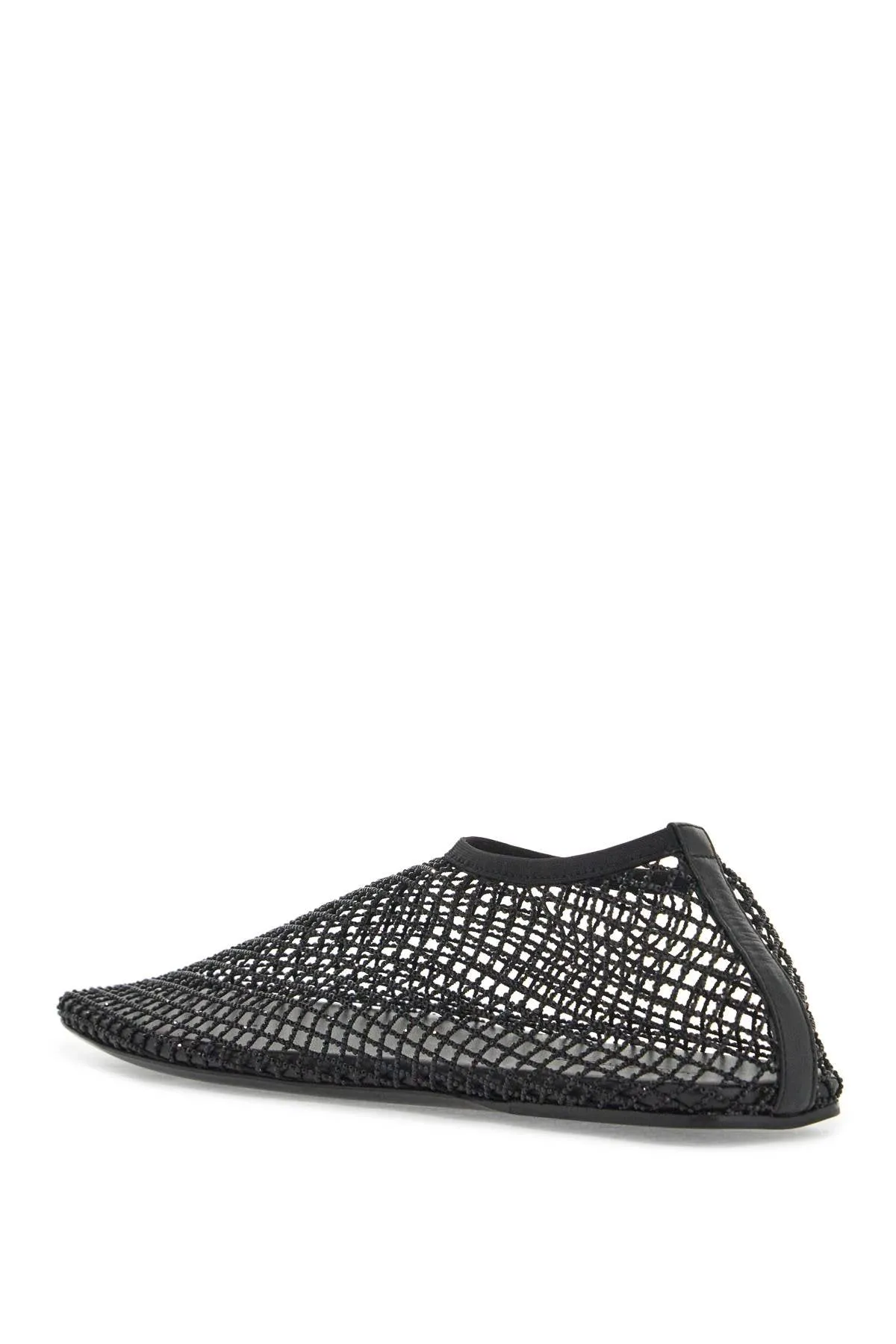 Christopher Esber Women's Mesh Ballerina Flats With Micro Crystals