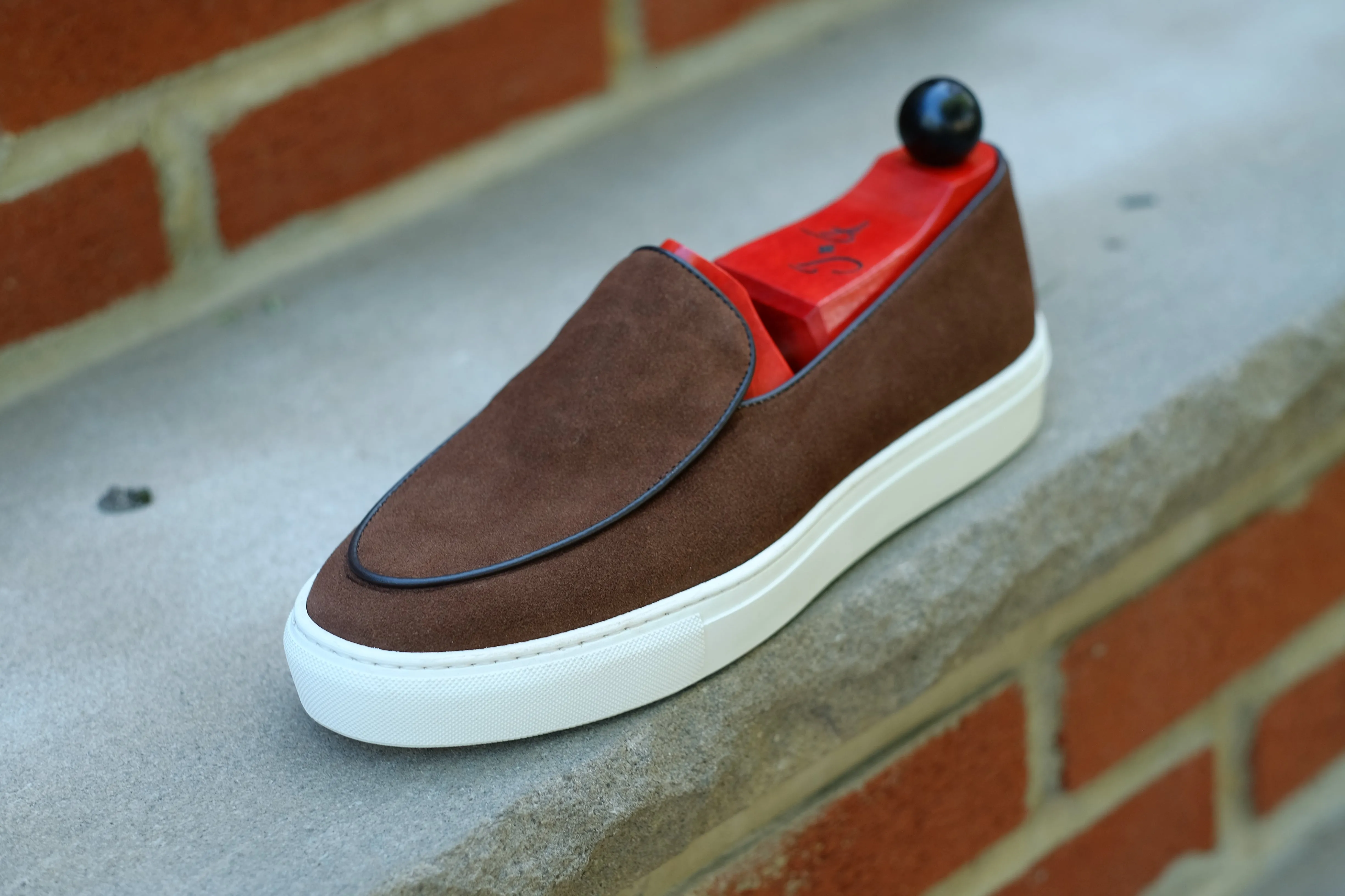 Ellensburg - Brown Suede / Brown Calf Piping - PRE SALE
