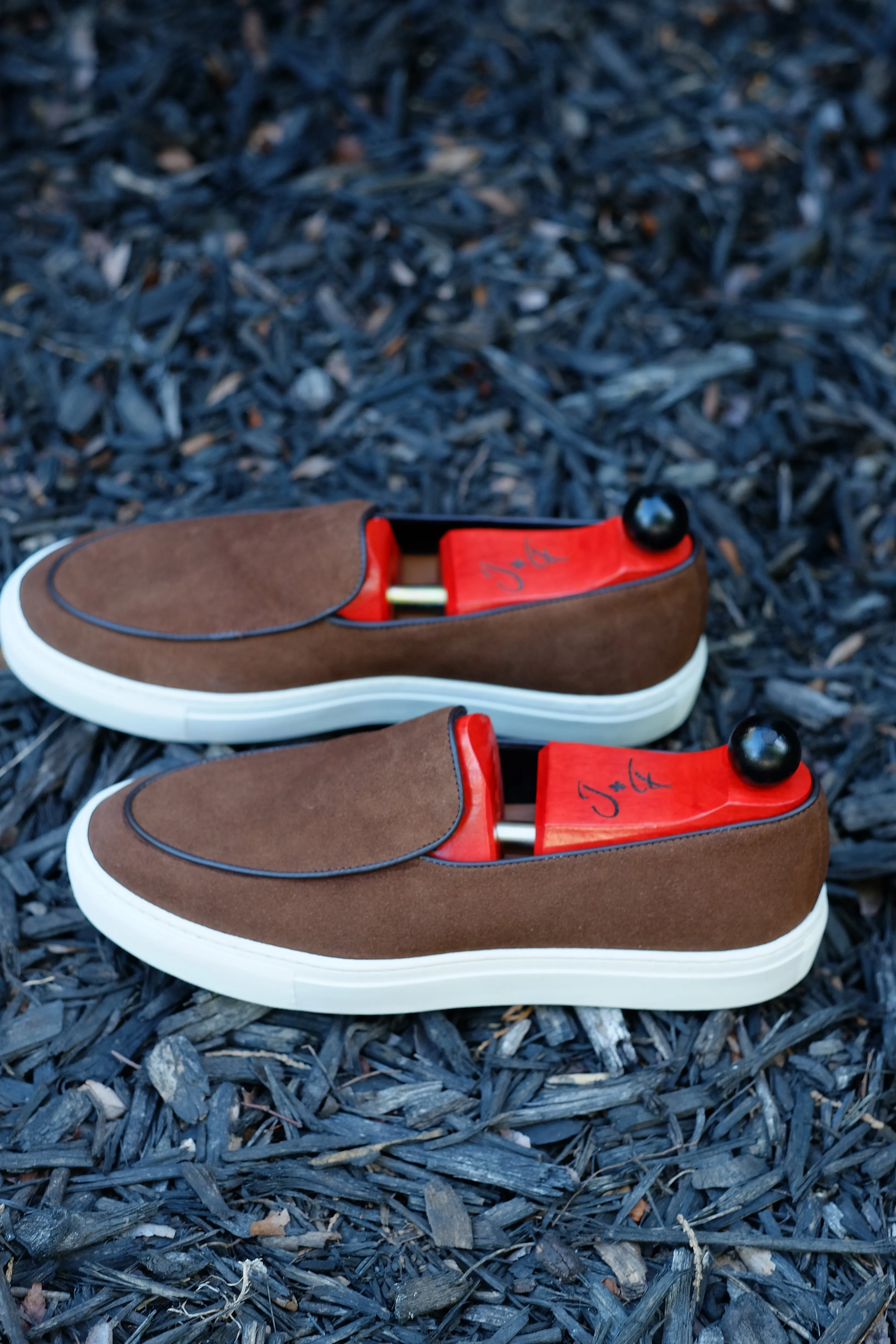 Ellensburg - Brown Suede / Brown Calf Piping - PRE SALE