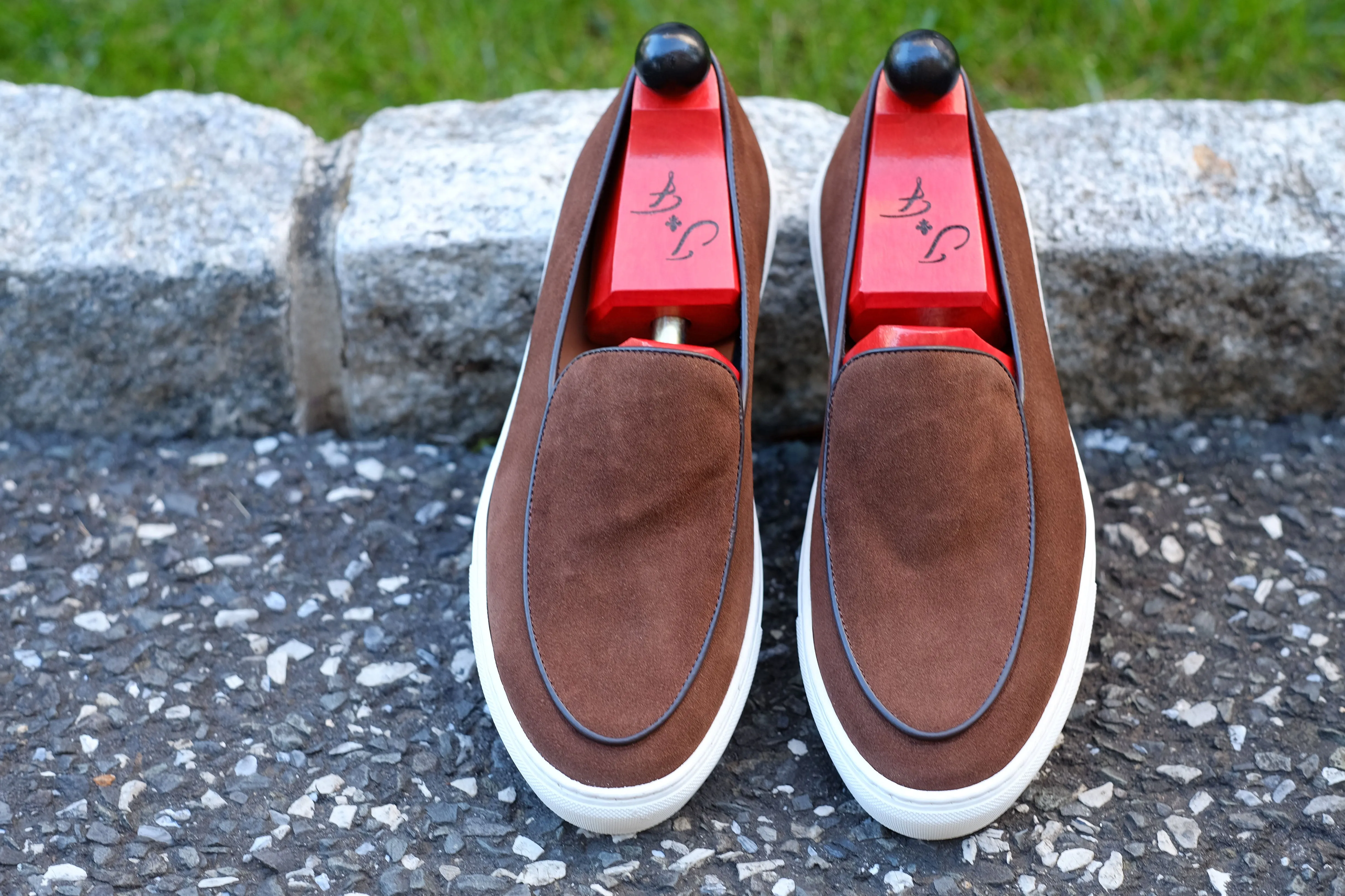 Ellensburg - Brown Suede / Brown Calf Piping - PRE SALE
