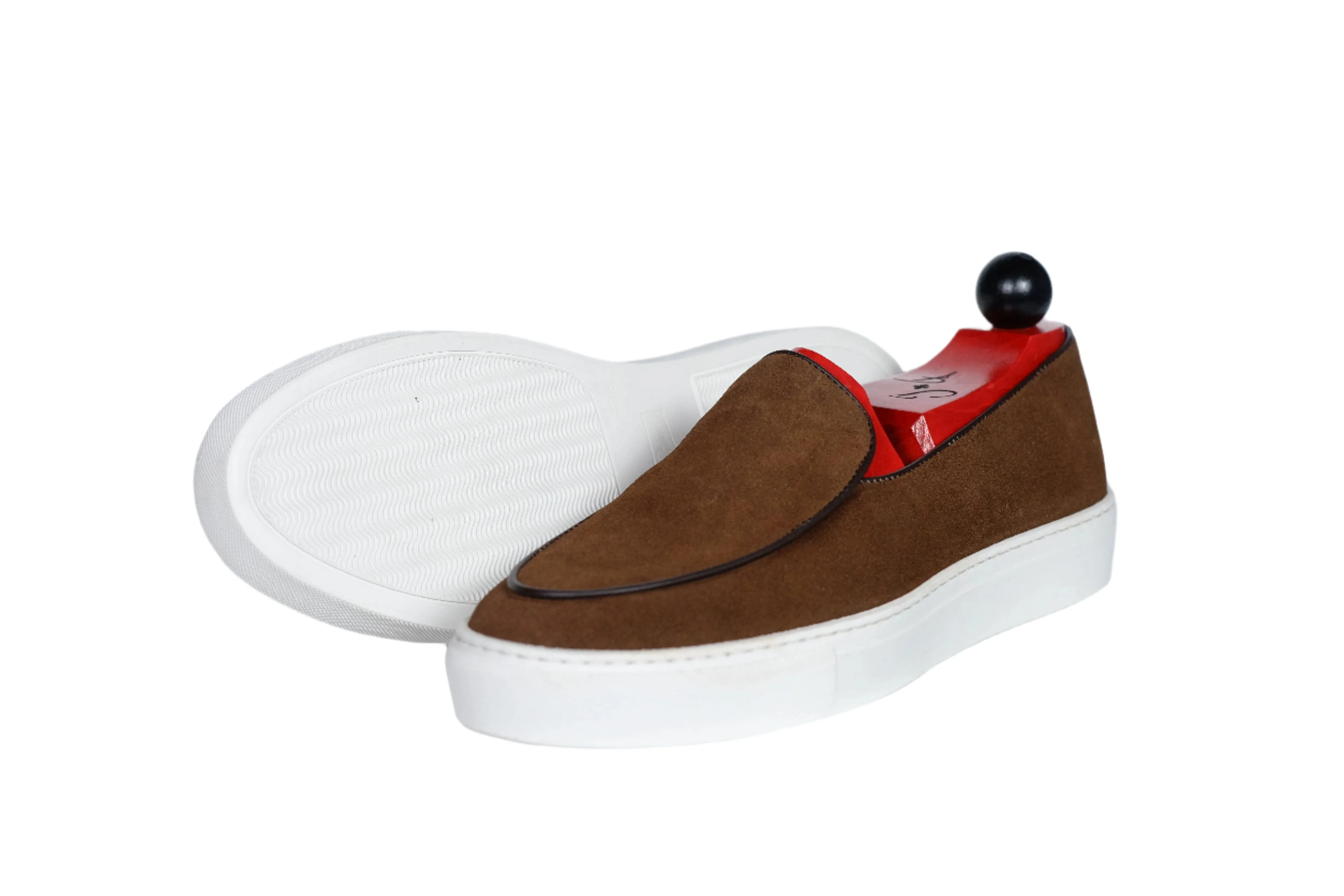 Ellensburg - Brown Suede / Brown Calf Piping - PRE SALE