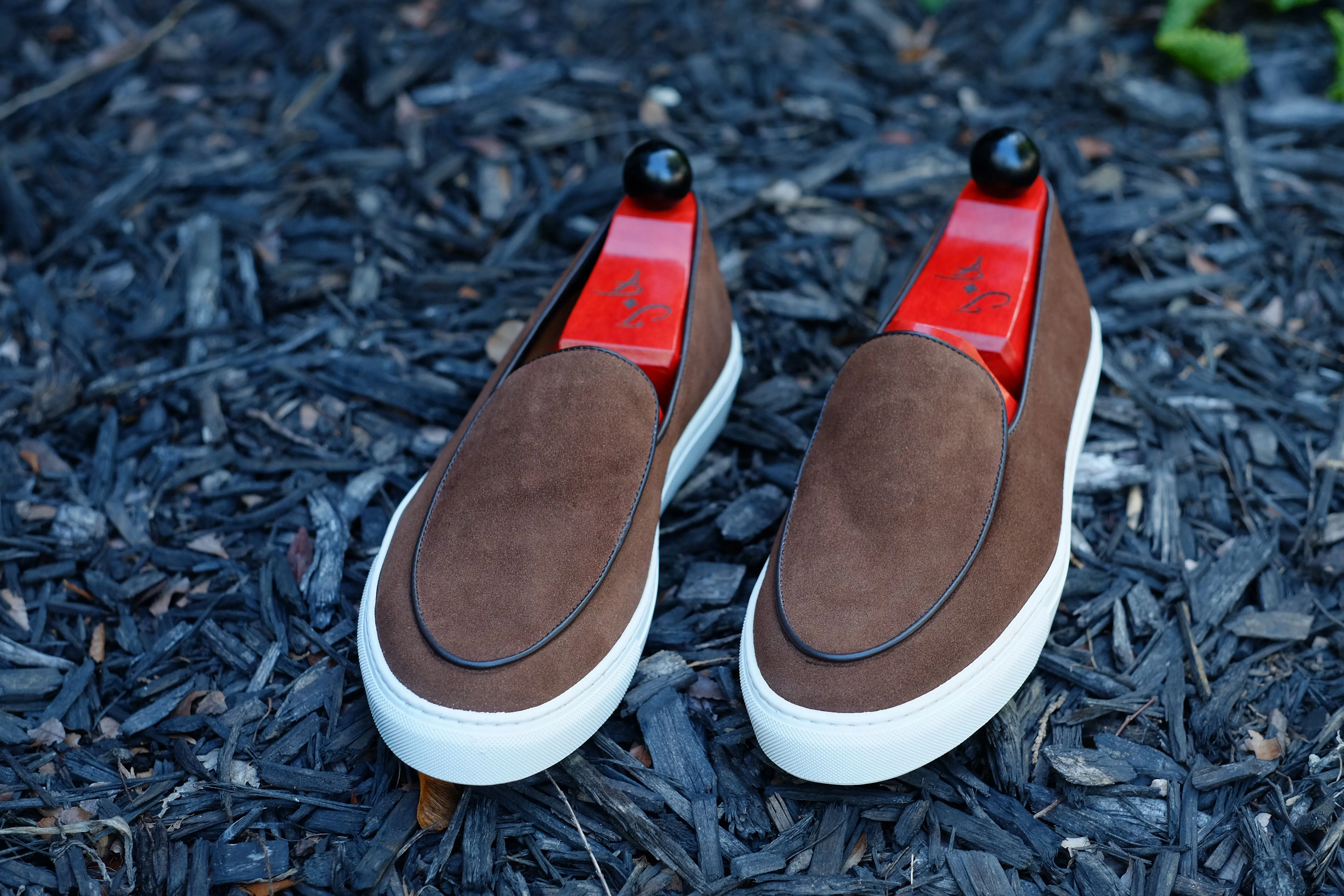 Ellensburg - Brown Suede / Brown Calf Piping - PRE SALE
