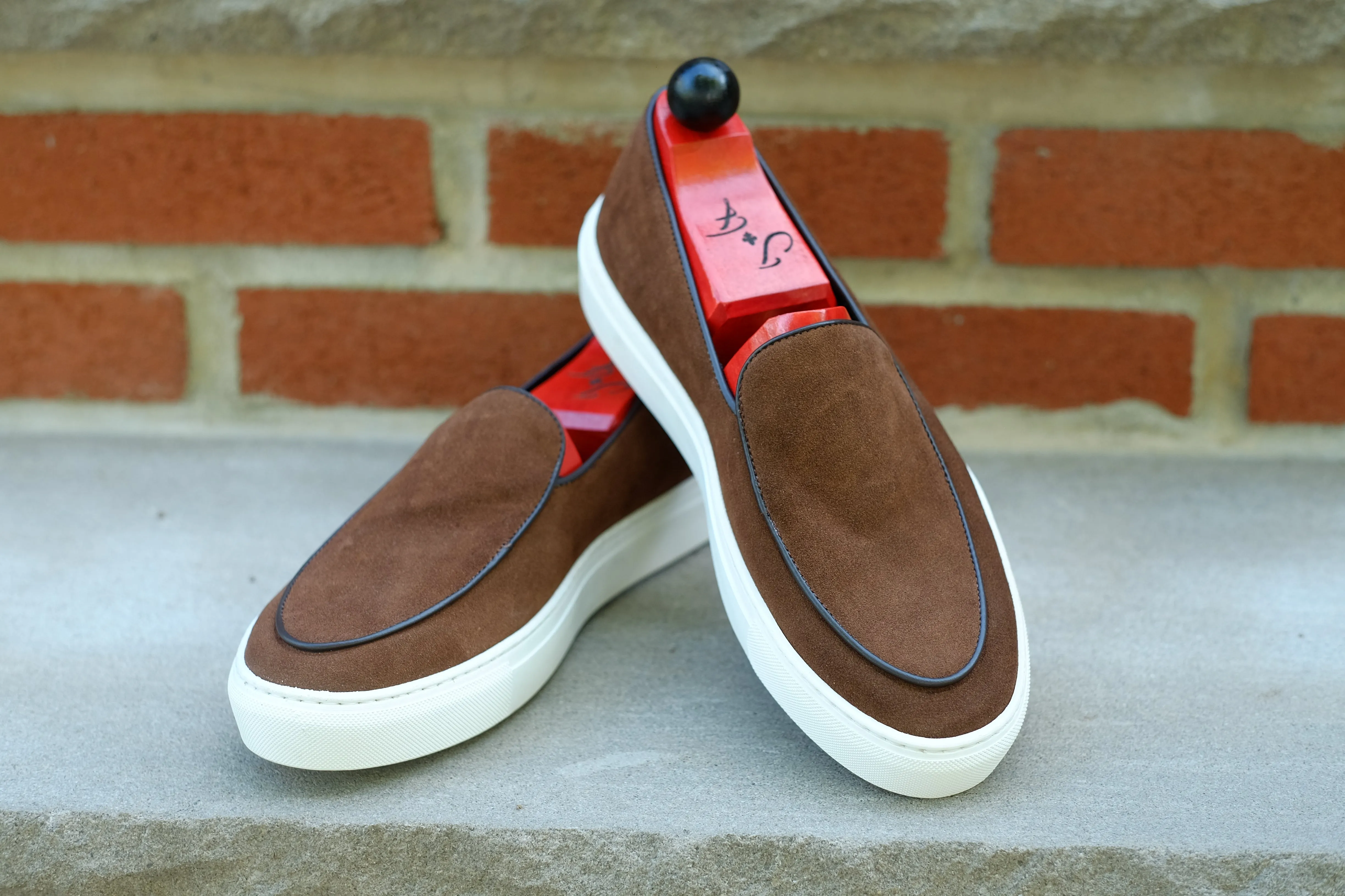 Ellensburg - Brown Suede / Brown Calf Piping - PRE SALE