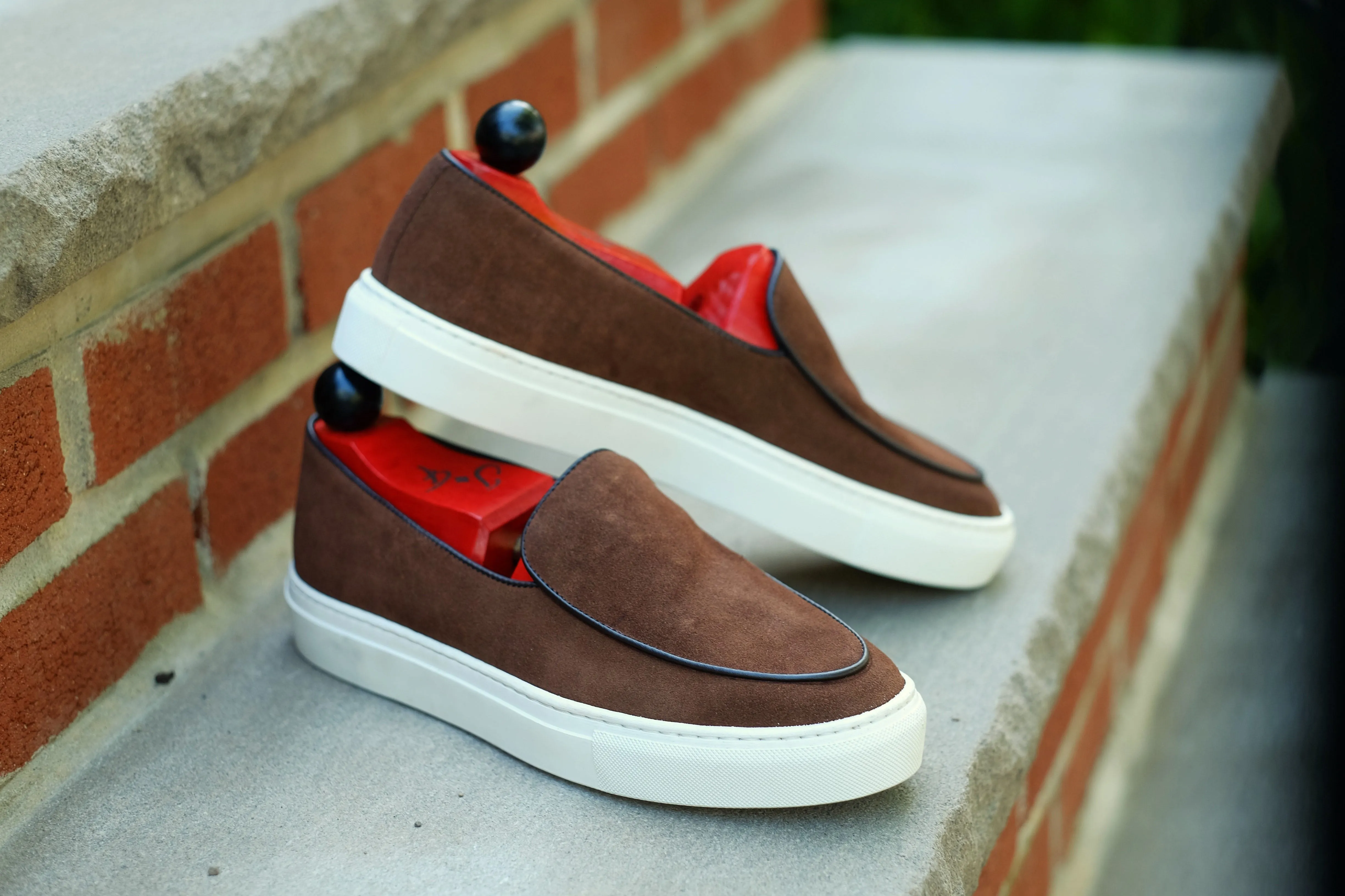 Ellensburg - Brown Suede / Brown Calf Piping - PRE SALE