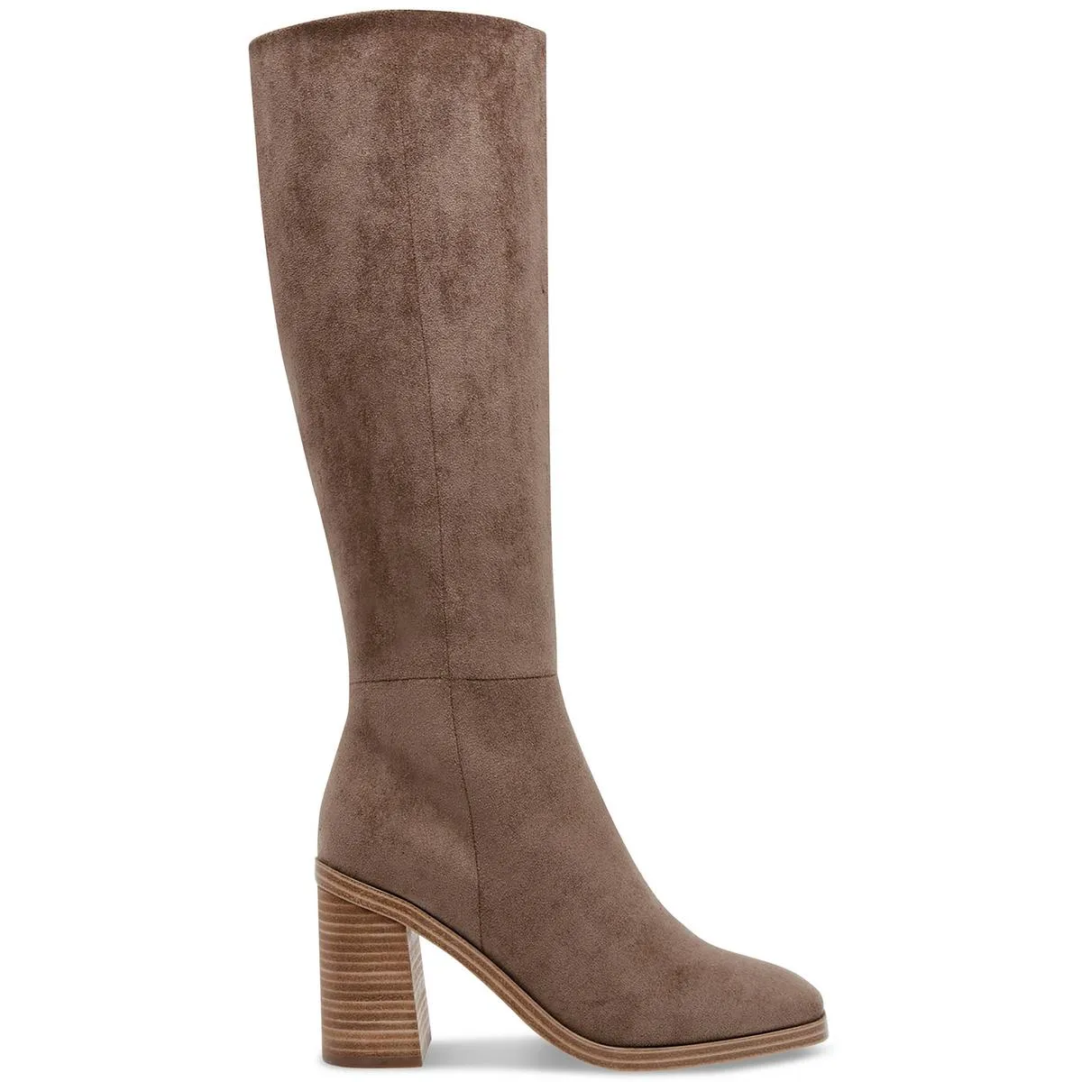 FLAPPER Womens Faux Suede Round toe Knee-High Boots