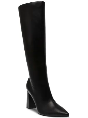 Islah Womens Faux Leather Block Heel Knee-High Boots
