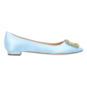 Manolo Blahnik Hangisi Flat Blue