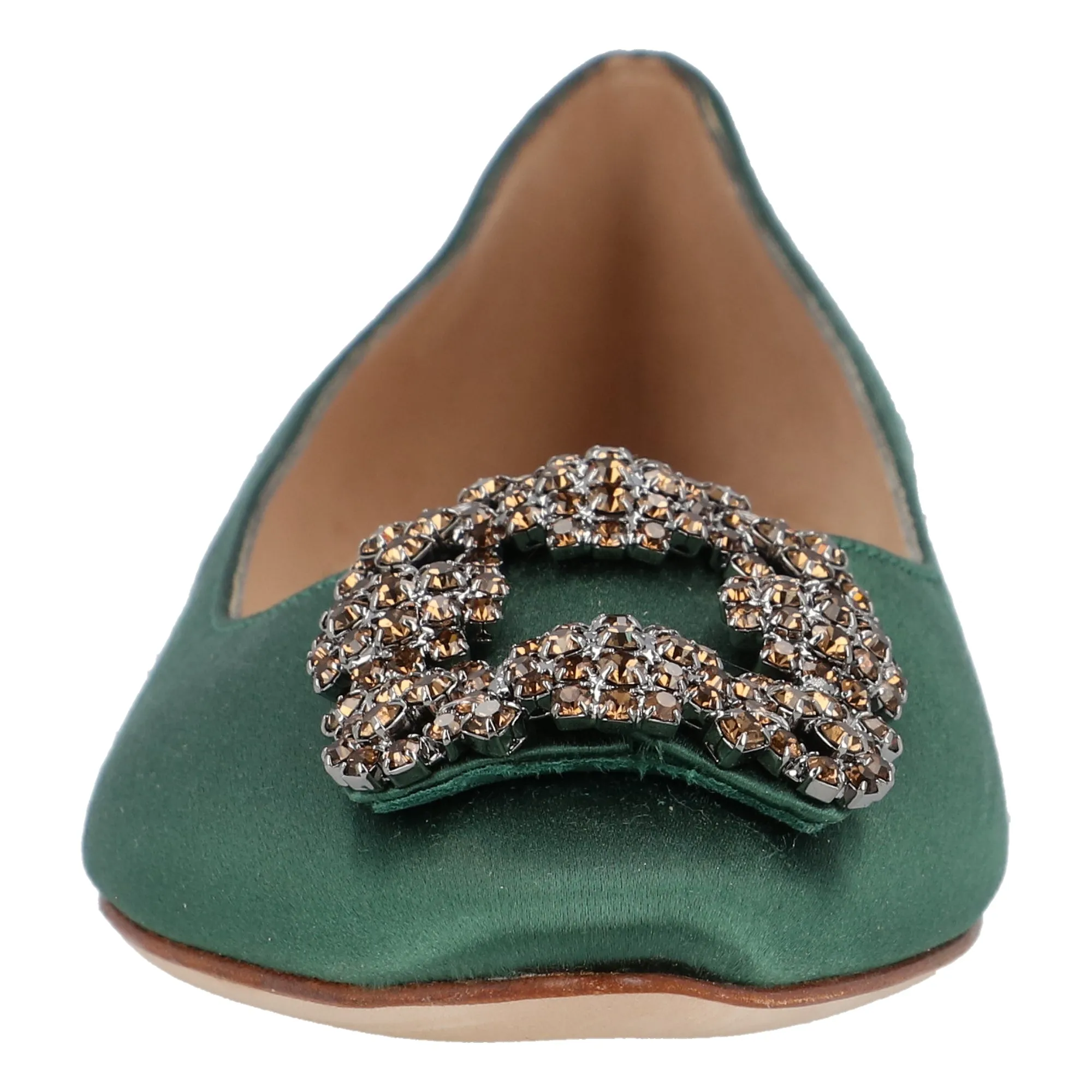 Manolo Blahnik Hangisi Flat  Green