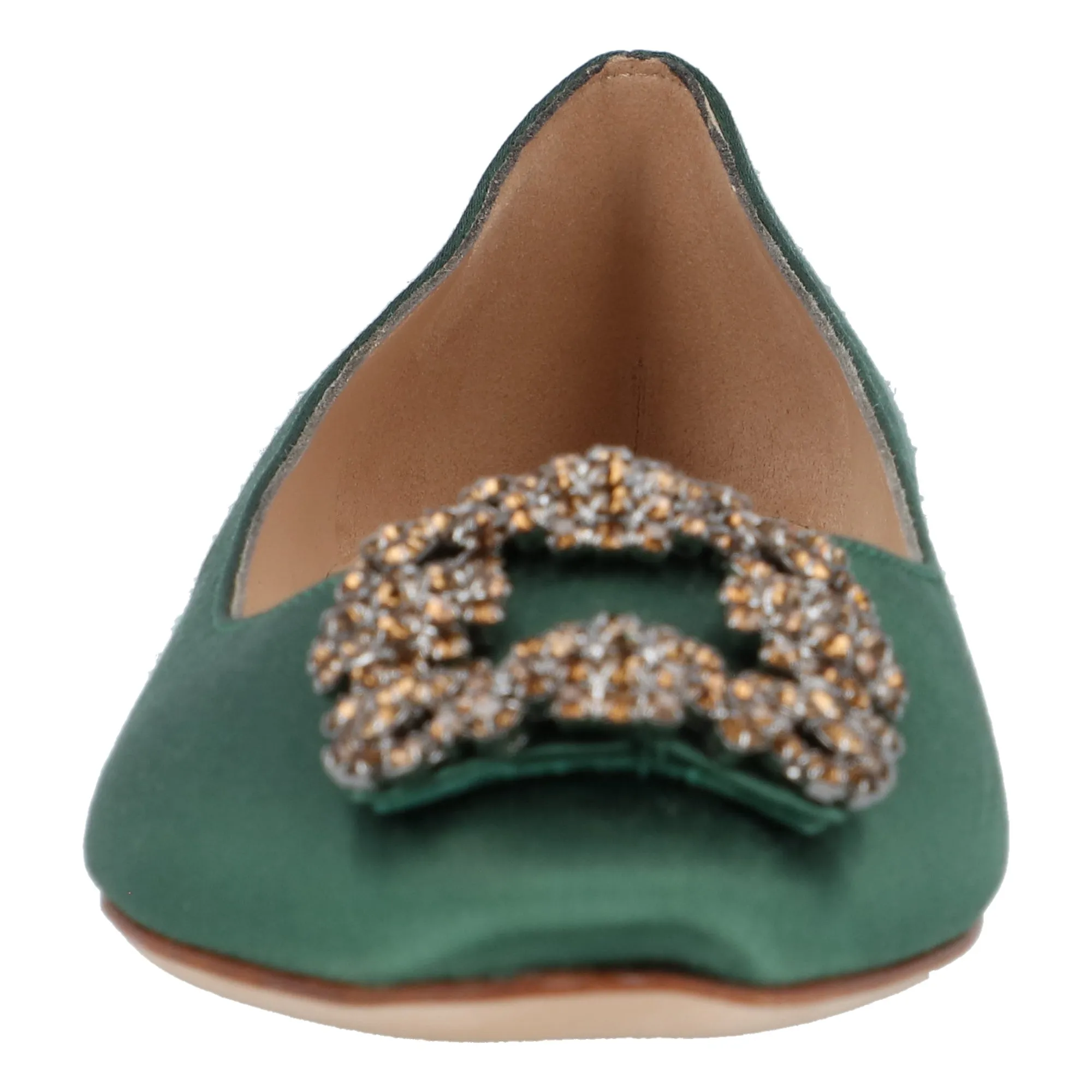 Manolo Blahnik Hangisi Flat  Green