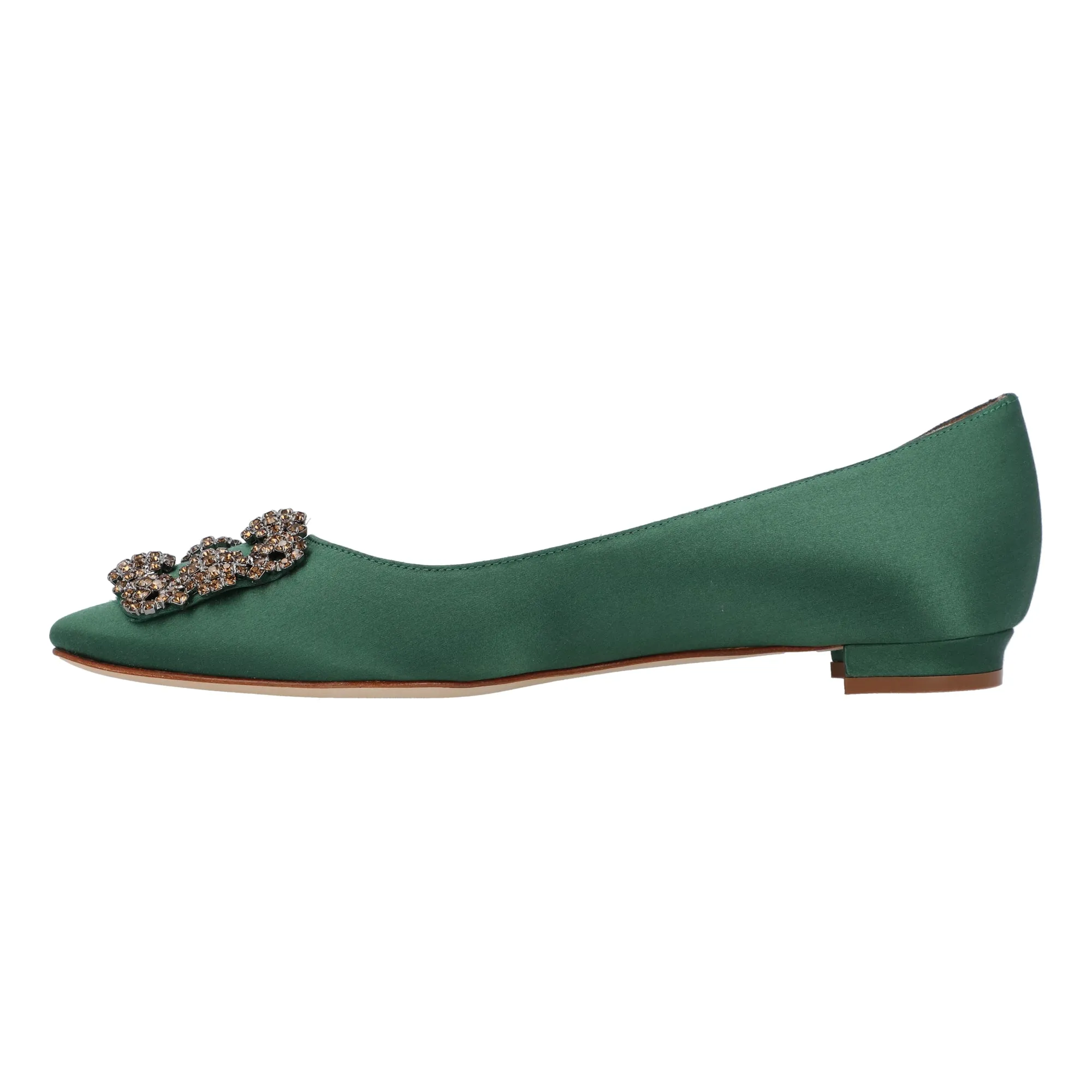 Manolo Blahnik Hangisi Flat  Green