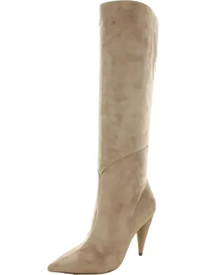 MAYNARD Womens Textile Faux Suede Thigh-High Boots
