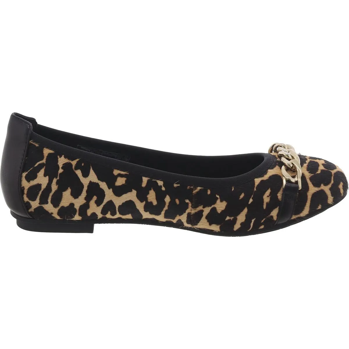 Pera Womens Calf Hair Leopard Print Ballet Flats