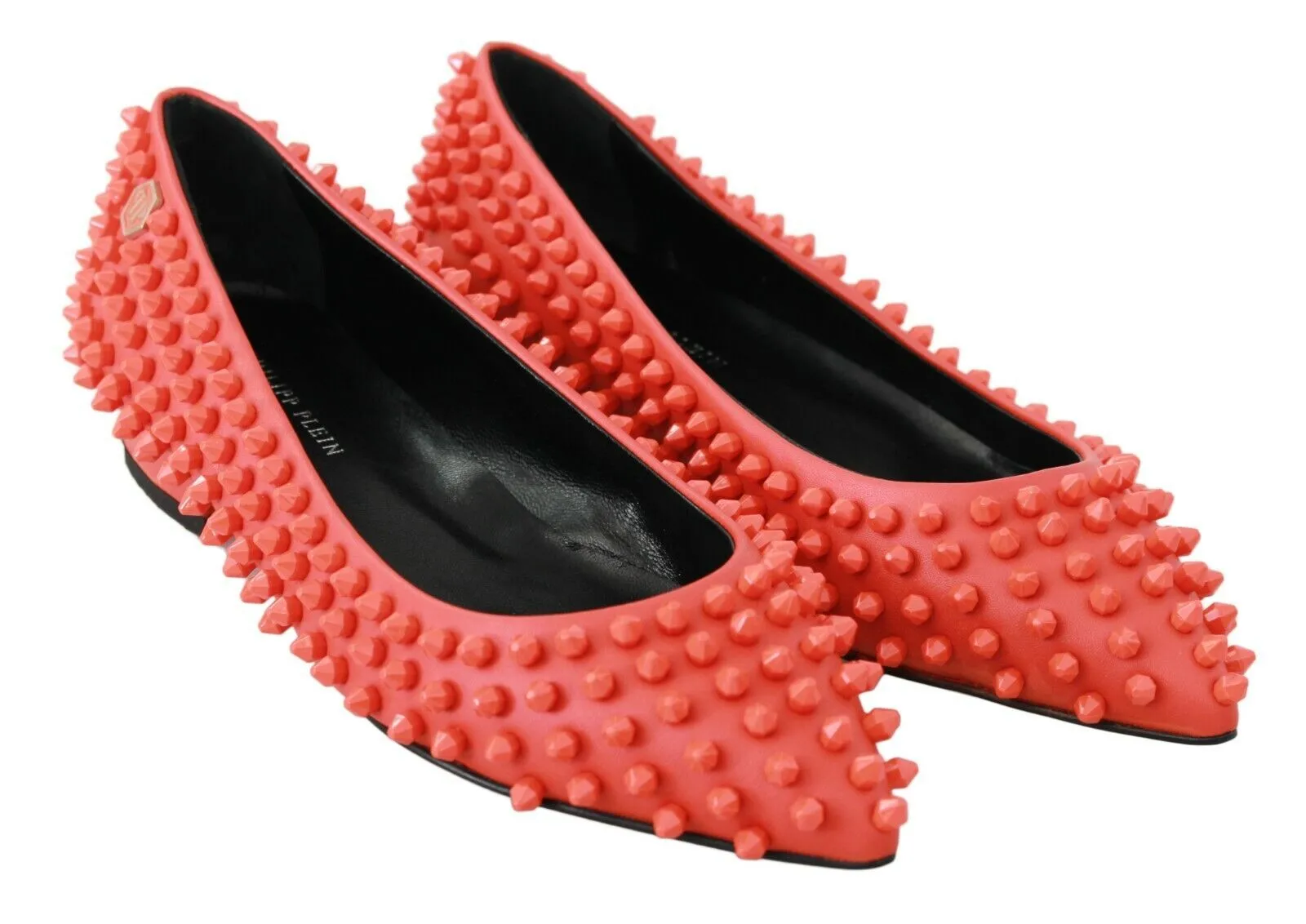 Philipp Plein Leather Ballerina WHAT I DO Flats Women's Shoes
