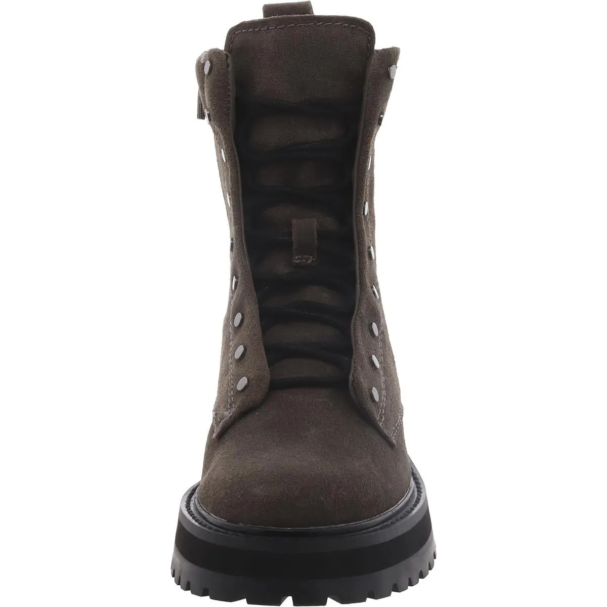 Ranier Womens Suede Lug Sole Motorcycle Boots