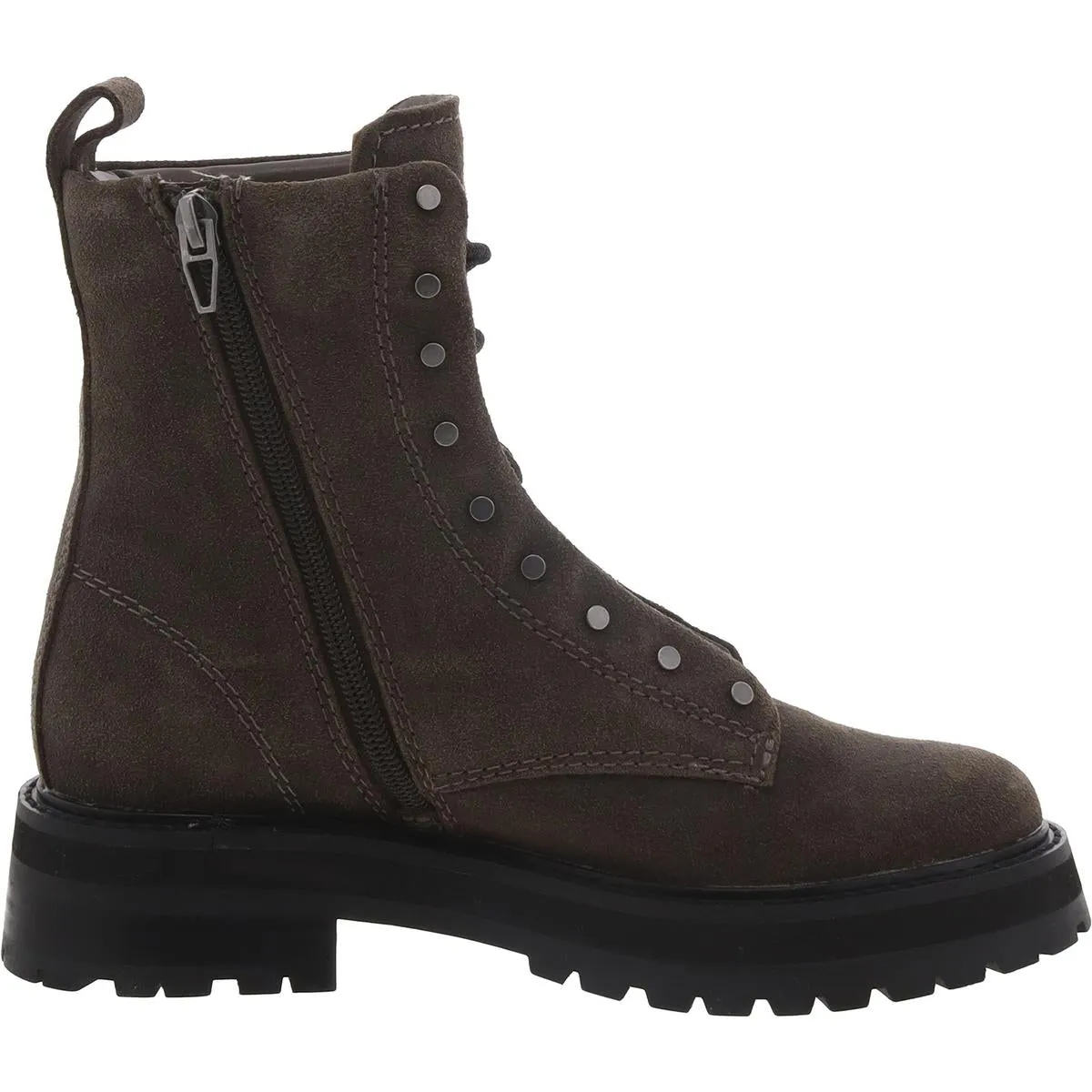 Ranier Womens Suede Lug Sole Motorcycle Boots