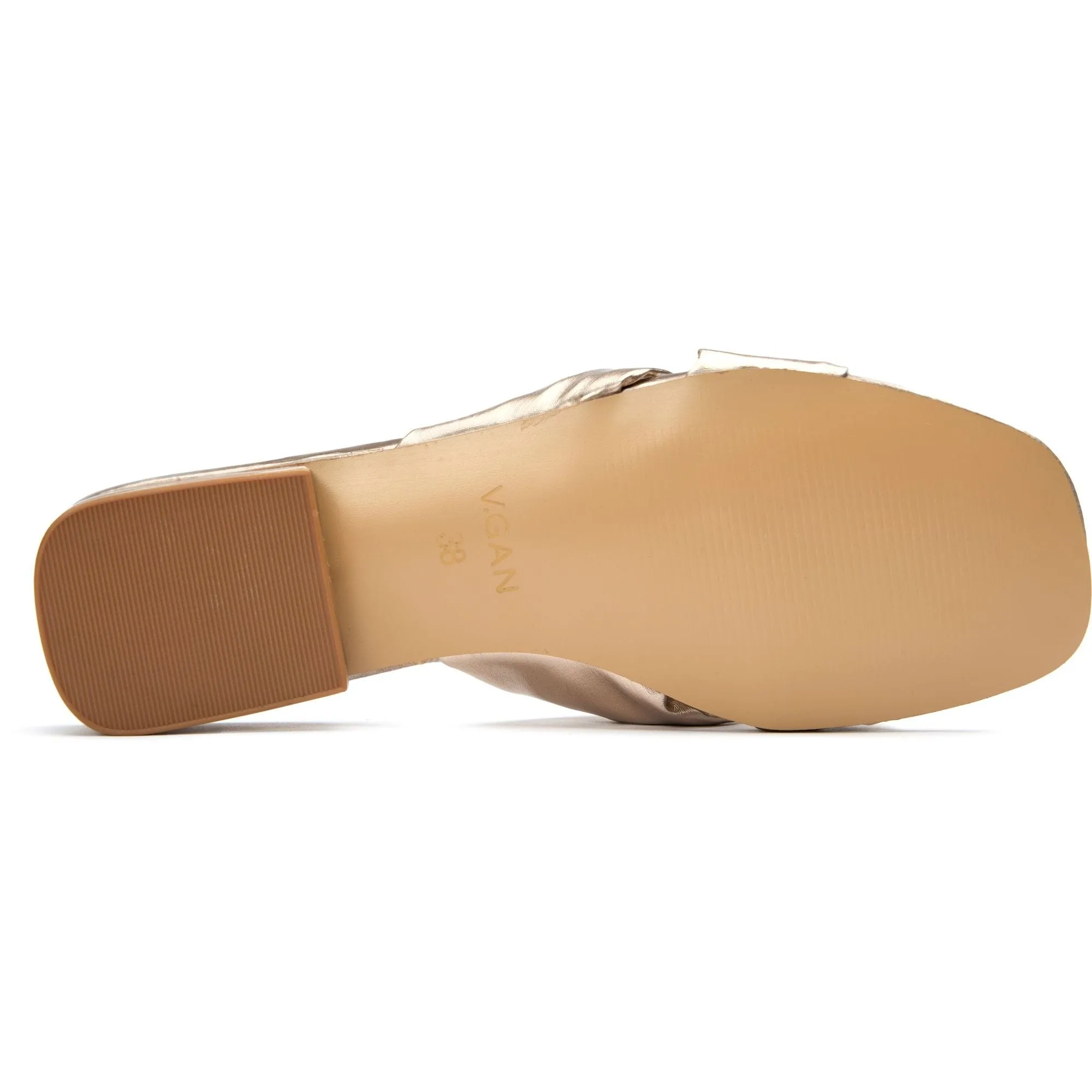 Salsify Women's Vegan Leather Knot Slide Sandals | Gold
