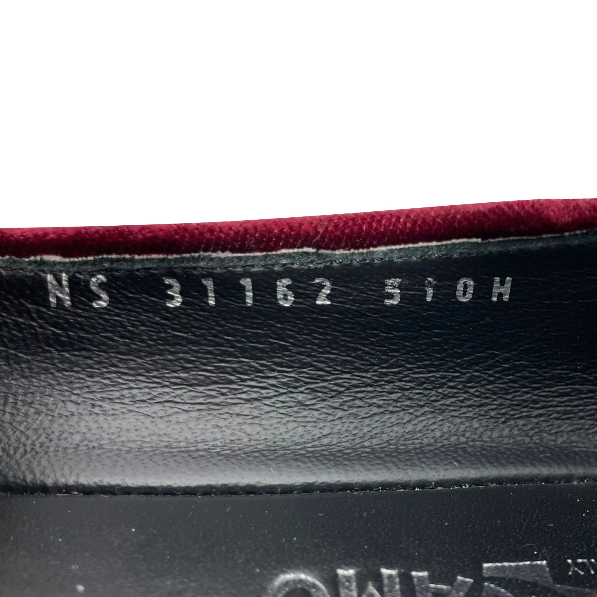 Salvatore Ferragamo Studded Bow Detail Ballet Flats in Burgundy Velvet