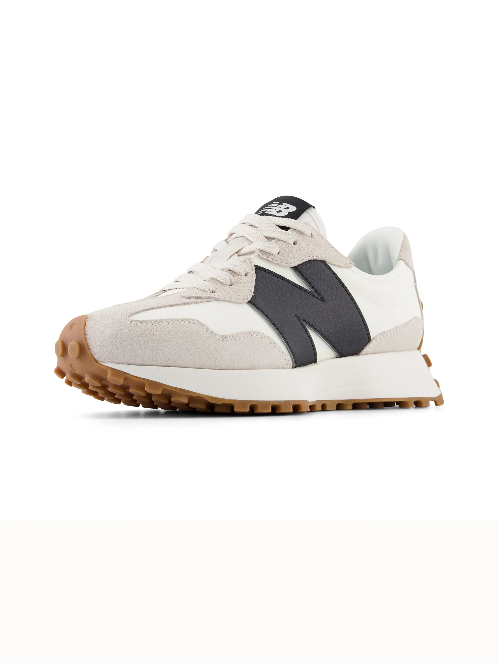 Sneakers Retrò 327 in Pelle Bianco/Nero