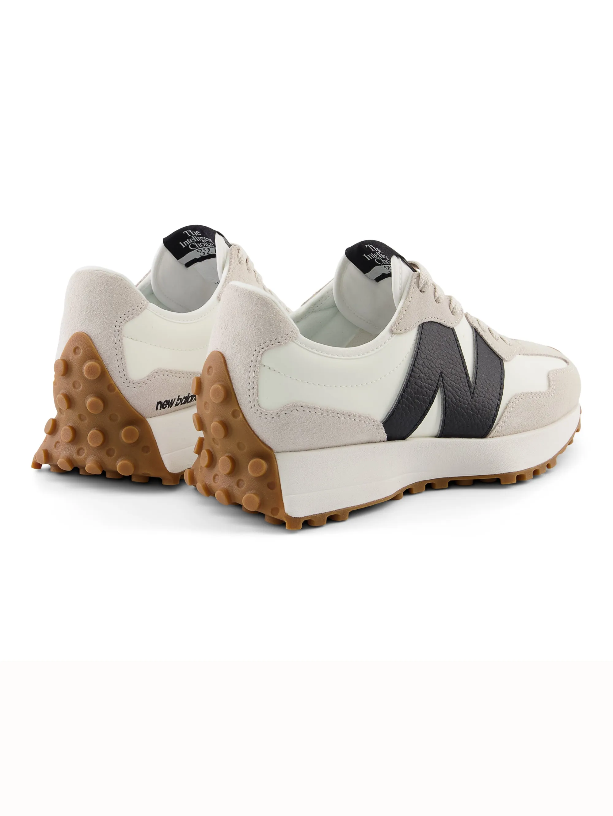 Sneakers Retrò 327 in Pelle Bianco/Nero