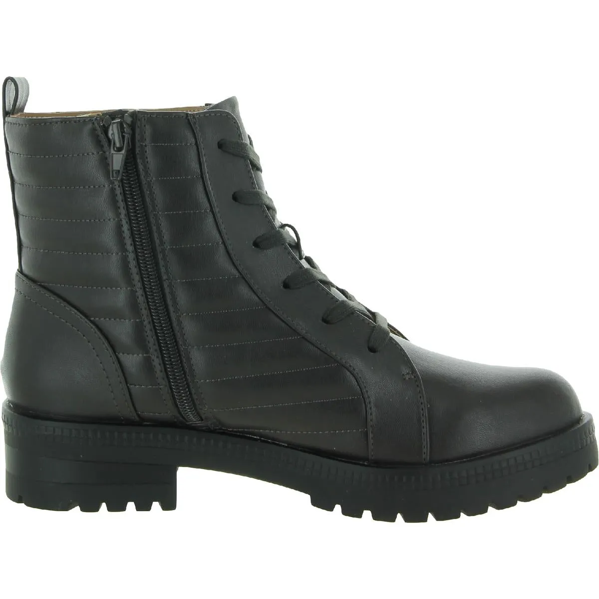 Stormy Womens Faux Leather Combat & Lace-up Boots
