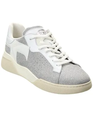 TOD��s Cassetta Glitter & Leather Sneaker