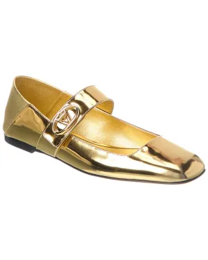 Valentino VLogo Locker Mary Jane Leather Ballerina Flat
