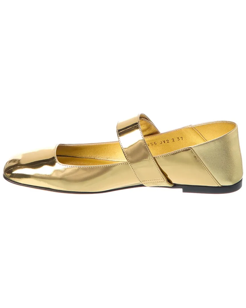 Valentino VLogo Locker Mary Jane Leather Ballerina Flat