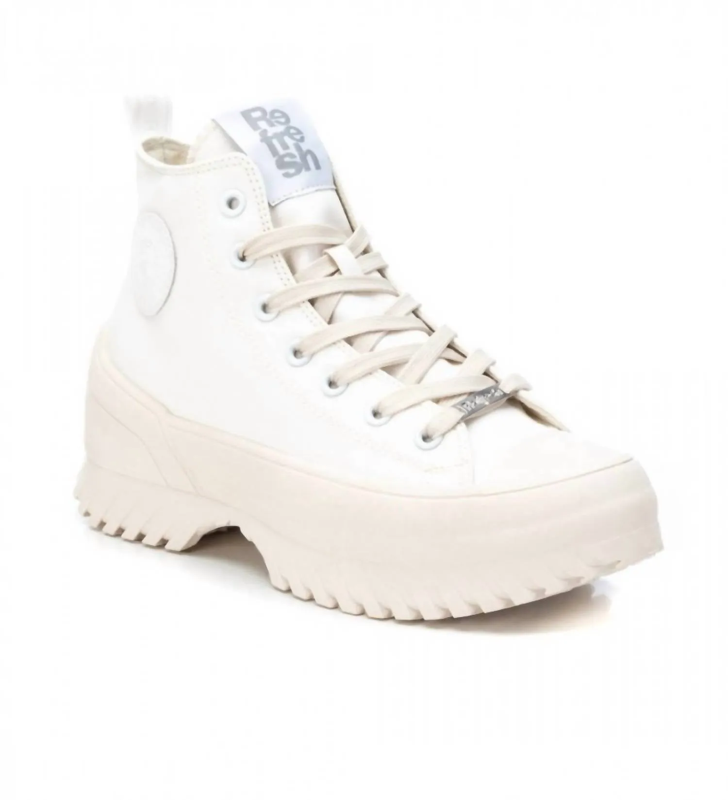 Women's Canvas Platform High-Top Sneakers In White