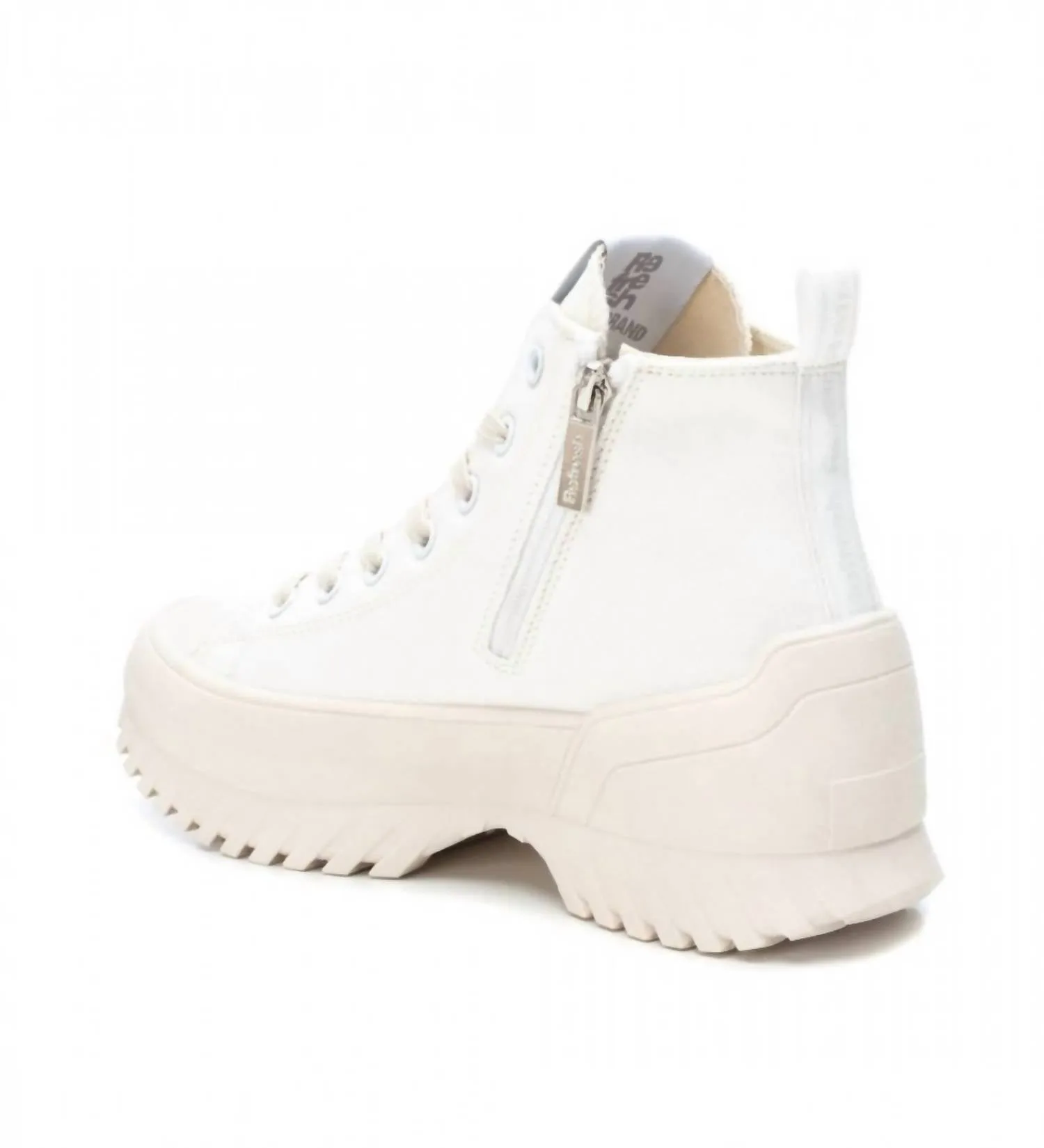 Women's Canvas Platform High-Top Sneakers In White