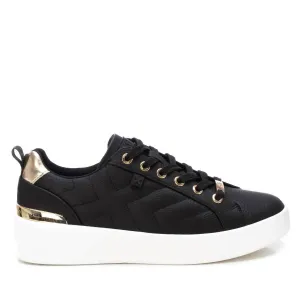 Women's Faux Leather Sneakers In Black