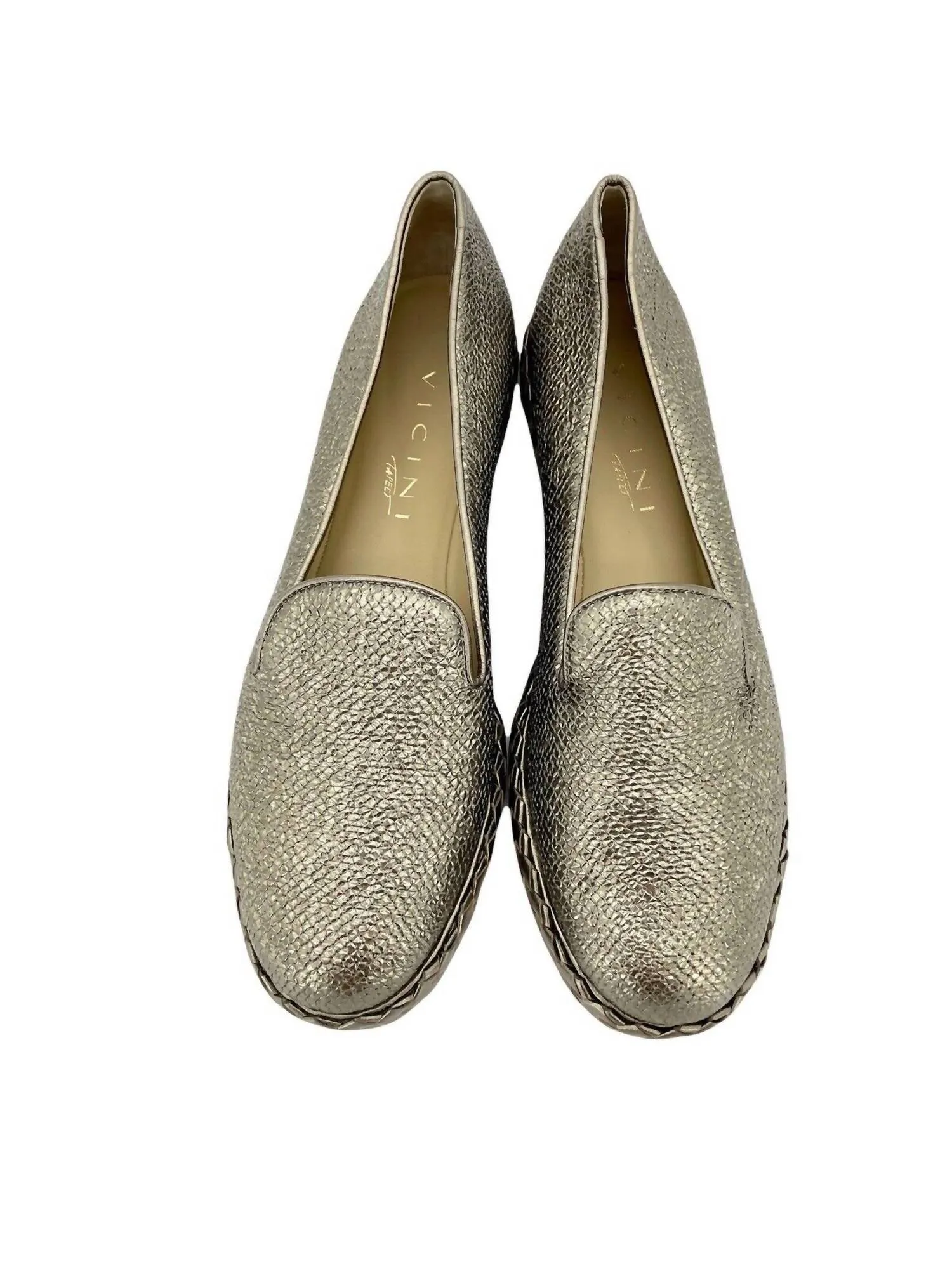 Women's Leather Flats In Gold