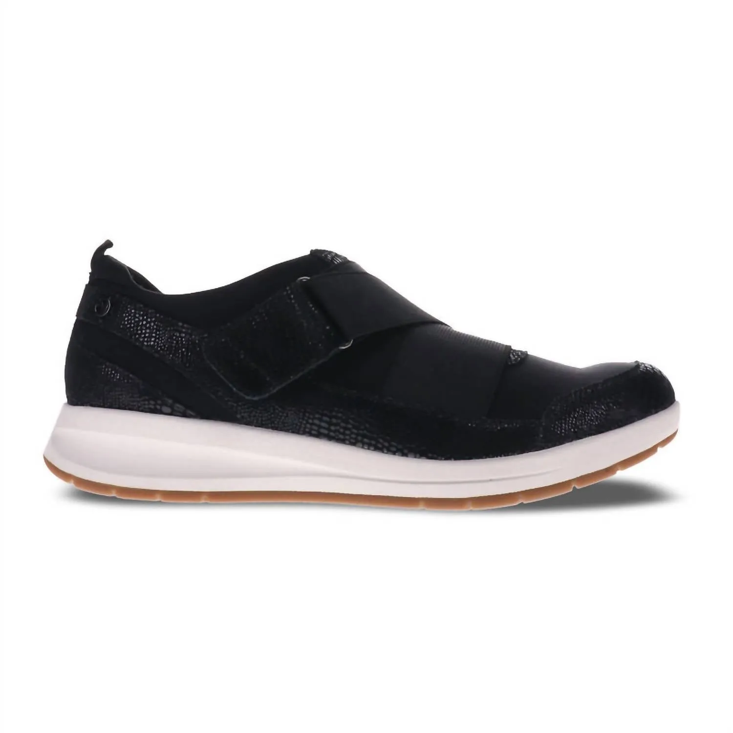 Women's Virginia Adjustable Sneaker - Wide Width In Black Lizard