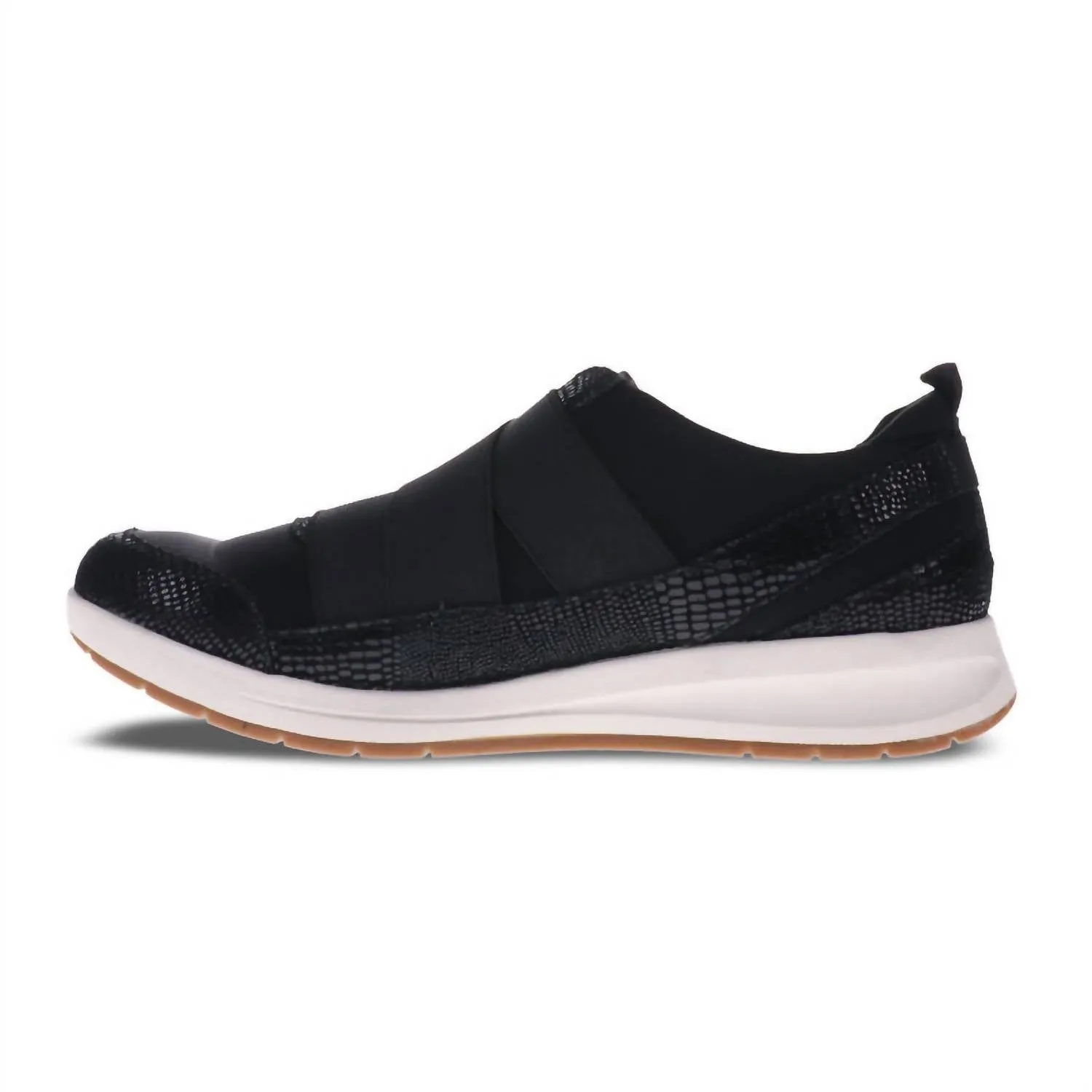 Women's Virginia Adjustable Sneaker - Wide Width In Black Lizard